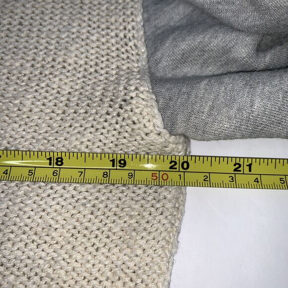 Sundance Sweater Womens Small Cable Knit Mix Media Cotton Pullover Gray Ivory - Picture 8 of 11